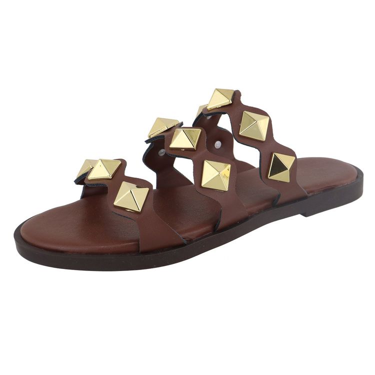 Flat Rasteira Mavi Marrom - MAVI-MARROM - KUENTO SHOES