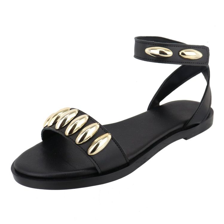 Flat Rasteira Nina Preta - NINA-PRETA - KUENTO SHOES