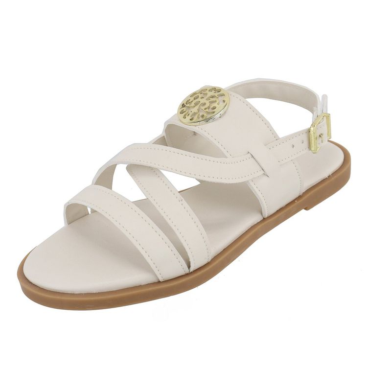 Flat Rasteira Lele Off White - LELE-OFF WHITE - KUENTO SHOES