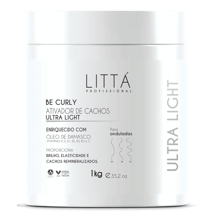 POTE- Ativador de Cachos Be Curly Ultra Light 1L- Littá Profissional
