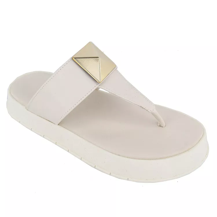 Sandália Flatform Barbara Off White - BARBARA-OFF - KUENTO SHOES