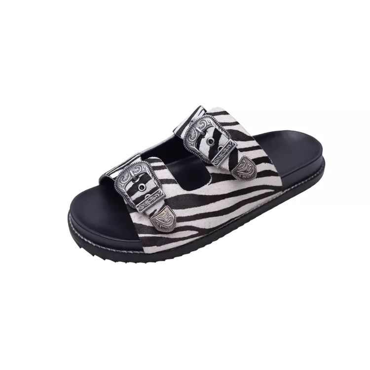 Sandália Birken Mika Couro Zebra - MIKA ZEBRA - KUENTO SHOES