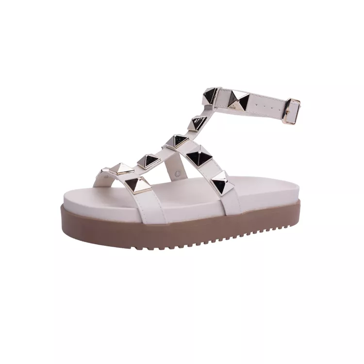 Sandália Pirâmide Ana Sola Alta Off White - ANA OF... - KUENTO SHOES