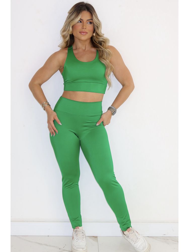 conjuntos feminino fitness regata glow na cor verd... - FLORES DO CALOR ®️ 