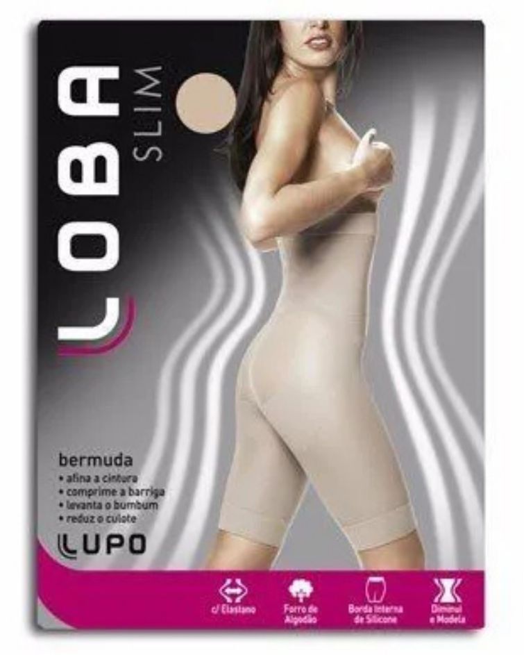 Bermuda Alta Slim Loba Lupo 5696 - Pó de Arroz