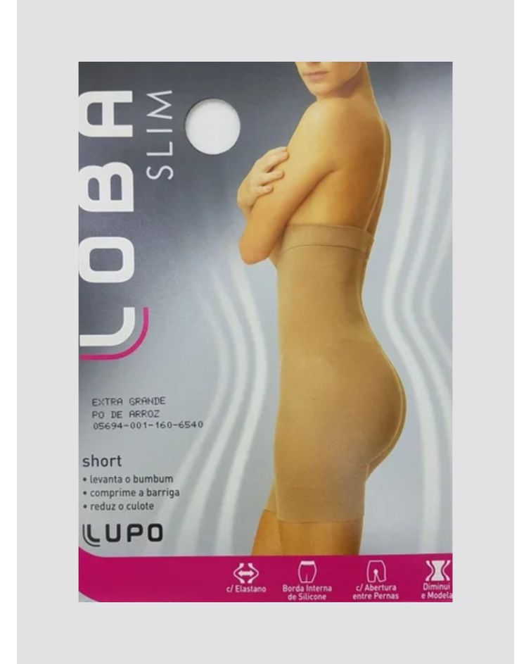 Cinta Short Feminina Adulto Modeladora Com Abertura Loba 5694 - Pó de Arroz