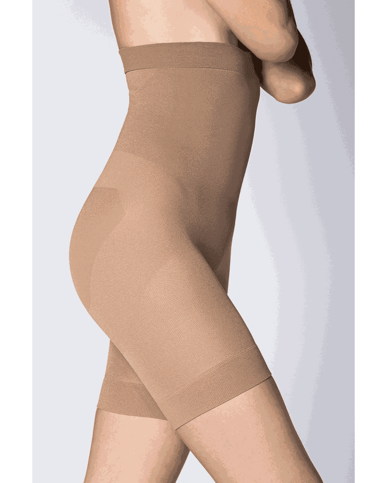 Cinta Short Feminina Adulto Modeladora Com Abertura Loba 5694 - Pó de Arroz