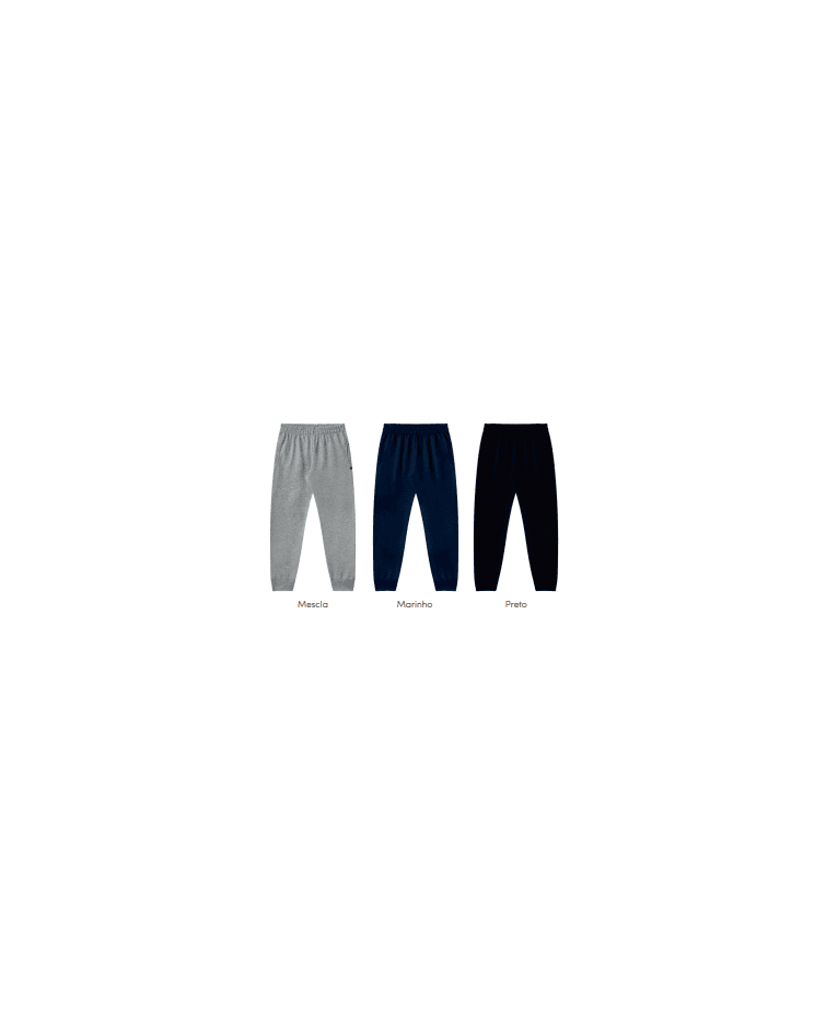 Calça de moletom Soletex unissex preto 4 ao 8