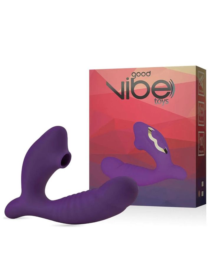 Estimulador Clitoriano Texturizado com Penetrador Ponto G e 10 Modos de Vibração e 5 de Pulsação