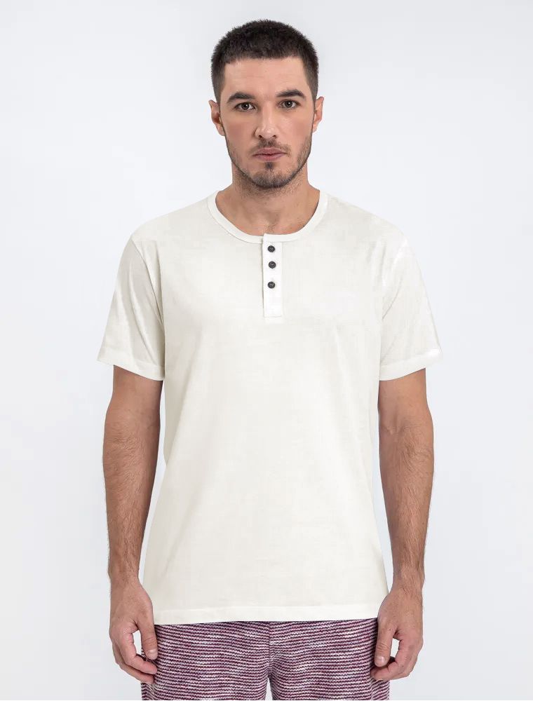 Camiseta Henley Off White - Hermoso Compadre