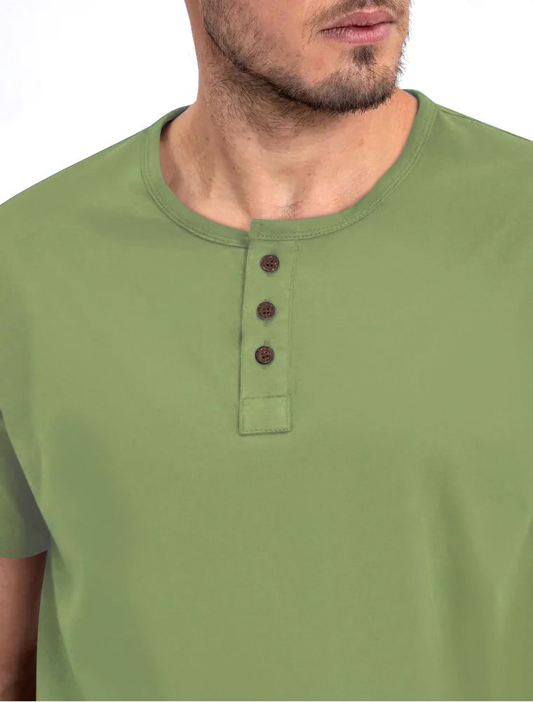 Camiseta Henley Green Light