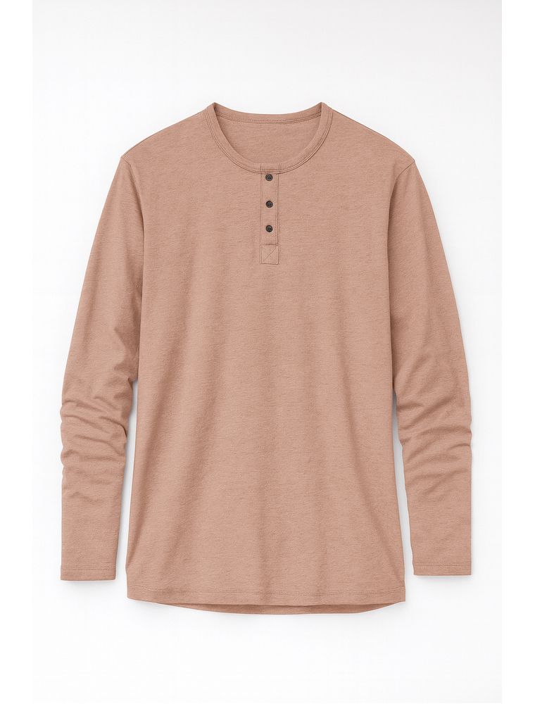 Camiseta Henley Manga Longa Laranja Mescla - Hermoso Compadre