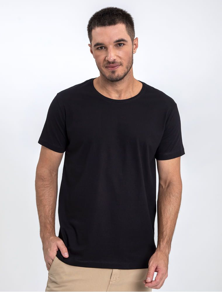 Camiseta Básica Meia Malha Preto - Hermoso Compadre