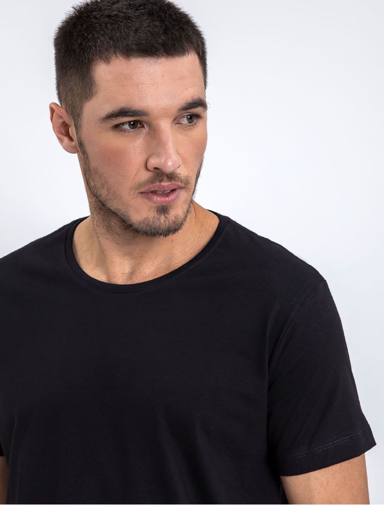 Camiseta Básica Meia Malha Preto