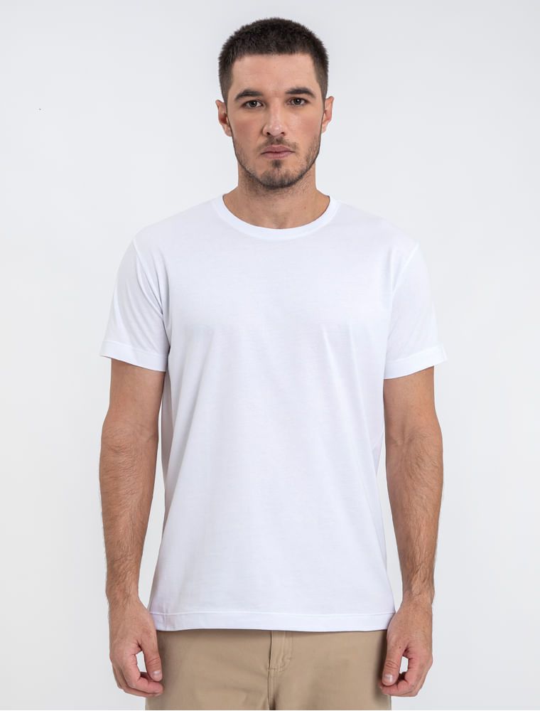 Camiseta Básica Meia Malha Branco - Hermoso Compadre