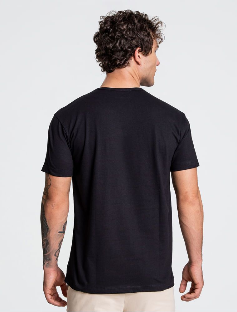Camiseta Henley Preta