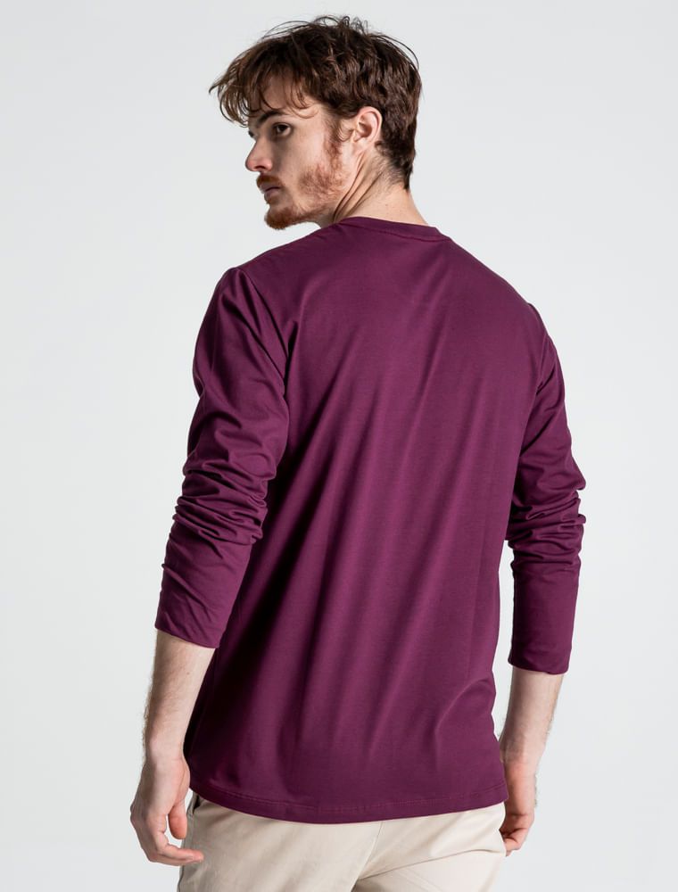 Camiseta Manga Longa Vinho