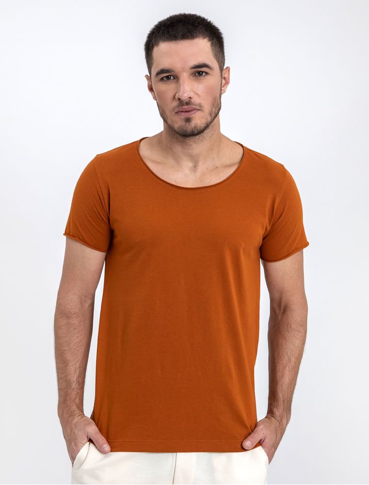 Camiseta Marrom Gola Canoa - Hermoso Compadre