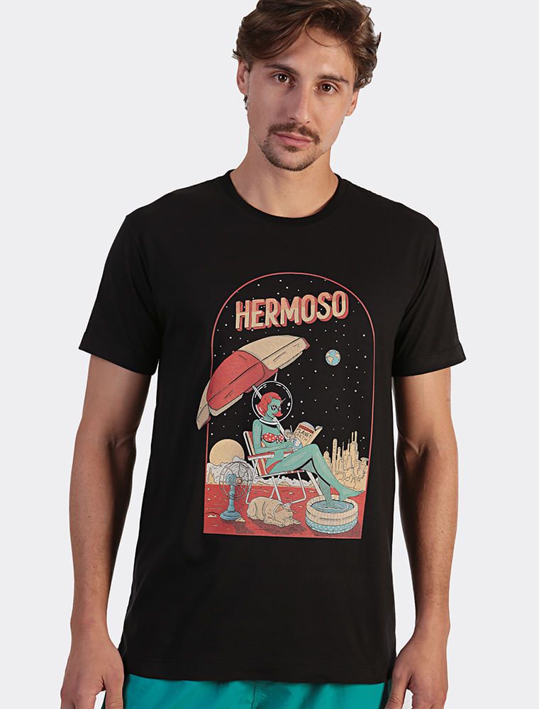 Camiseta Summer Space Preta - Hermoso Compadre