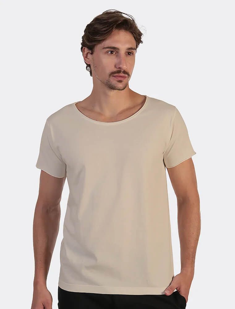 Camiseta Gola Canoa Bege Dunna - Hermoso Compadre