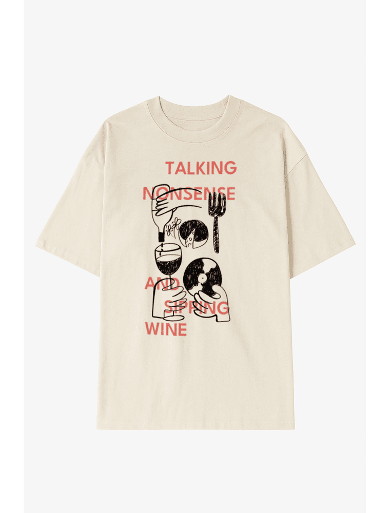Camiseta Oversized Hermoso Talkin Nonsense Off Whi... - Hermoso Compadre