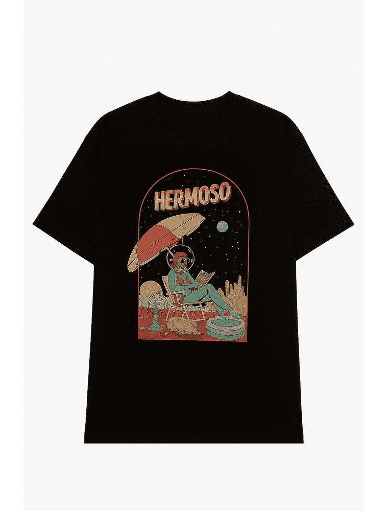 Camiseta Summer Space Oversized Preta - Hermoso Compadre