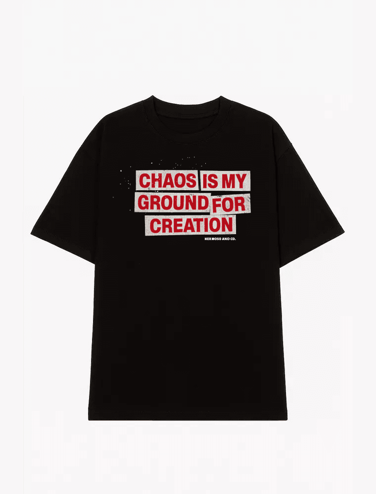 Camiseta Oversized CAOS Street Heavy Preta - Hermoso Compadre