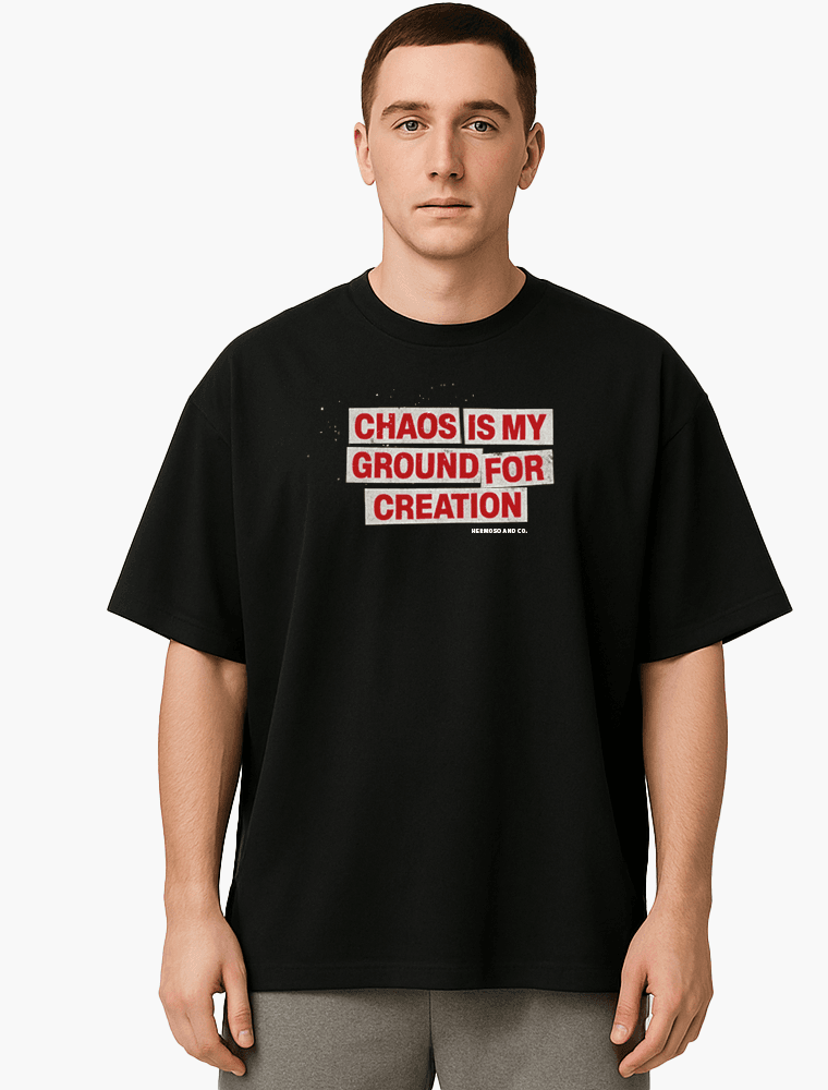 Camiseta Oversized CAOS Street Heavy Preta