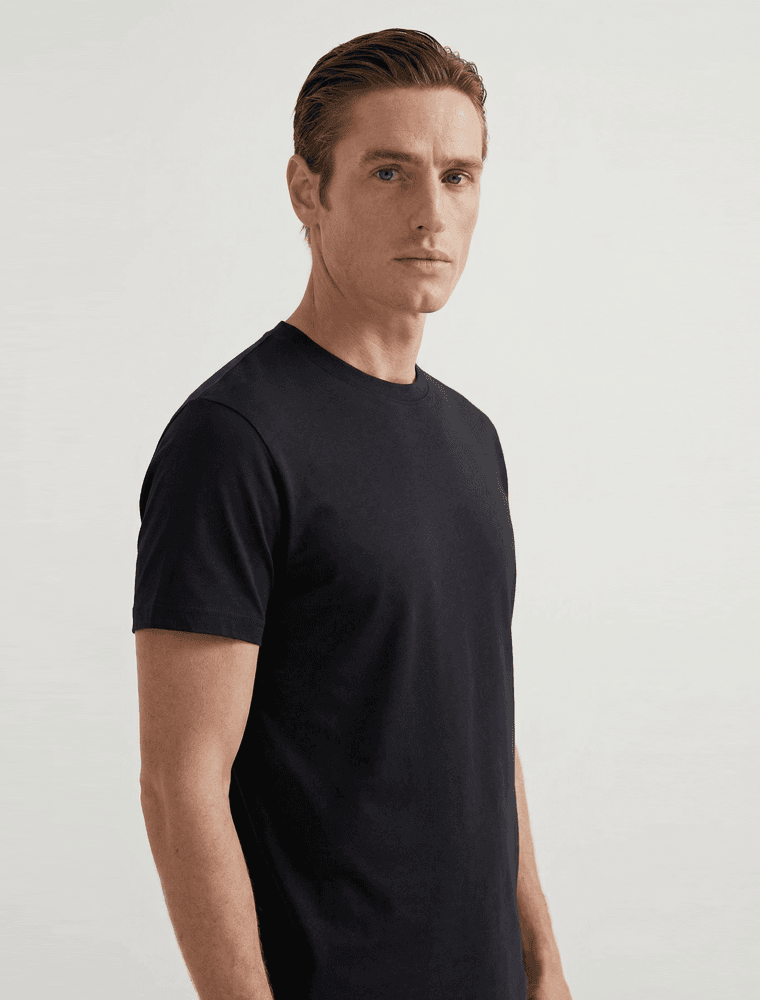 Camiseta SEM COSTURA LATERAL 100% algodão - Preta - Hermoso Compadre