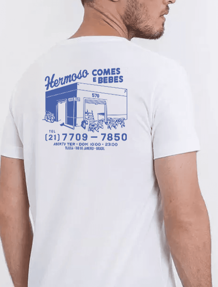 Camiseta Tijuca Comes e Bebes Branca - Hermoso Compadre