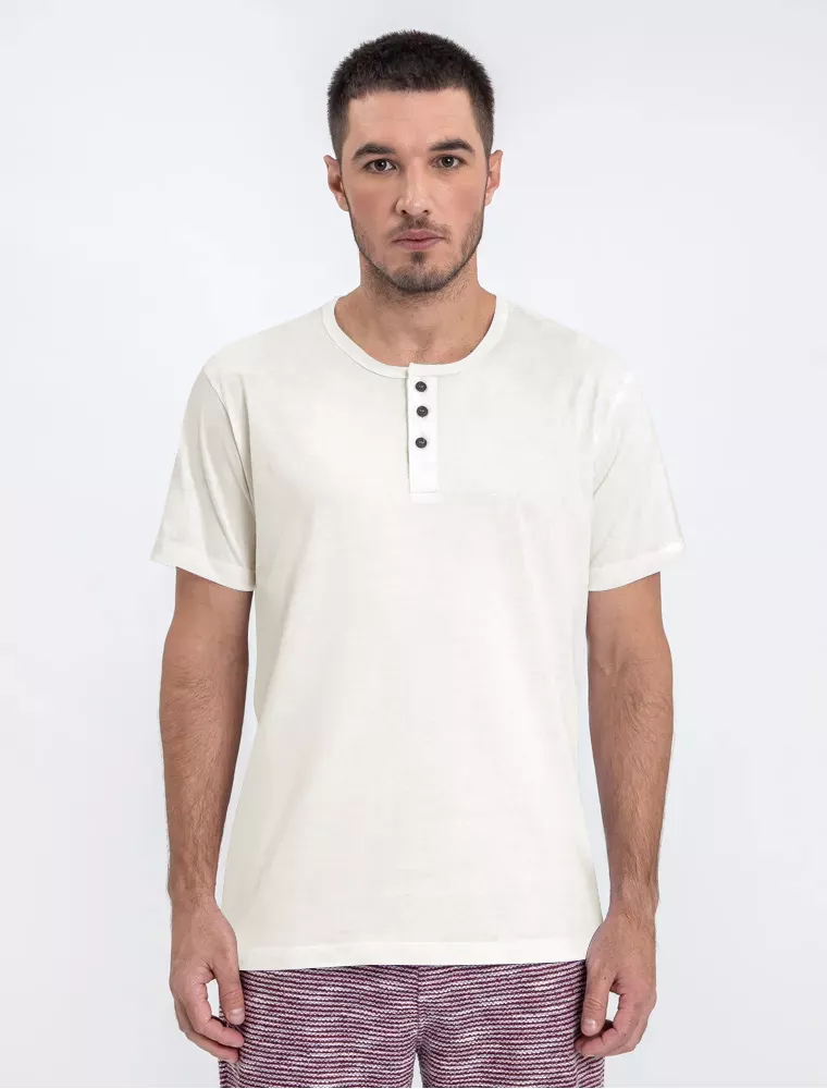 Camiseta Henley Off White - Hermoso Compadre