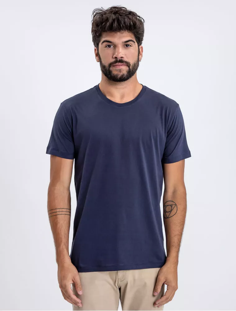 Camiseta Básica Pima Azul - Hermoso Compadre