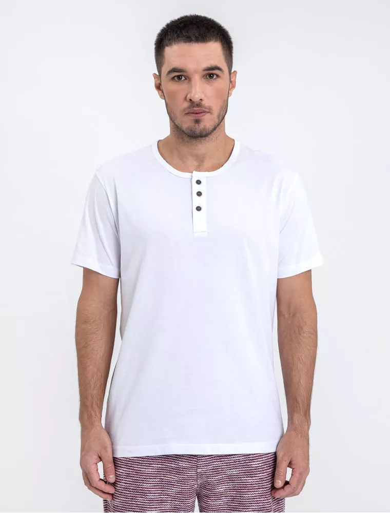 Camiseta Henley Branca - Hermoso Compadre