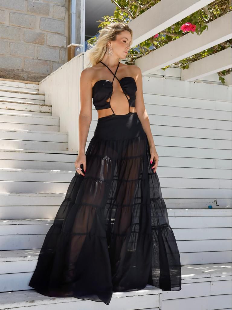 Vestido Positano Preto - Fika Beachwear