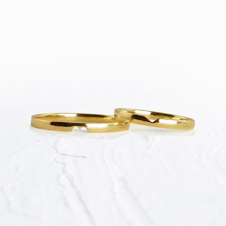 Aliança de Casamento em Ouro 2mm Coração (Bazar Rosê)