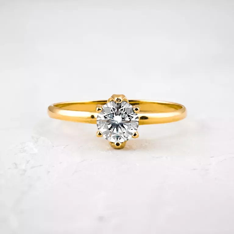 Anel de noivado em ouro Abigail (Bazar Rosê)