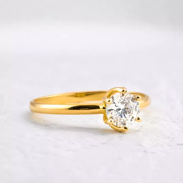 Anel de noivado em ouro Abigail (Bazar Rosê)