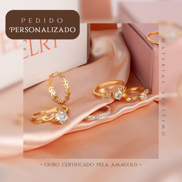Personalizado Modelo ANEL CLÁSSICO 3 PEDRAS