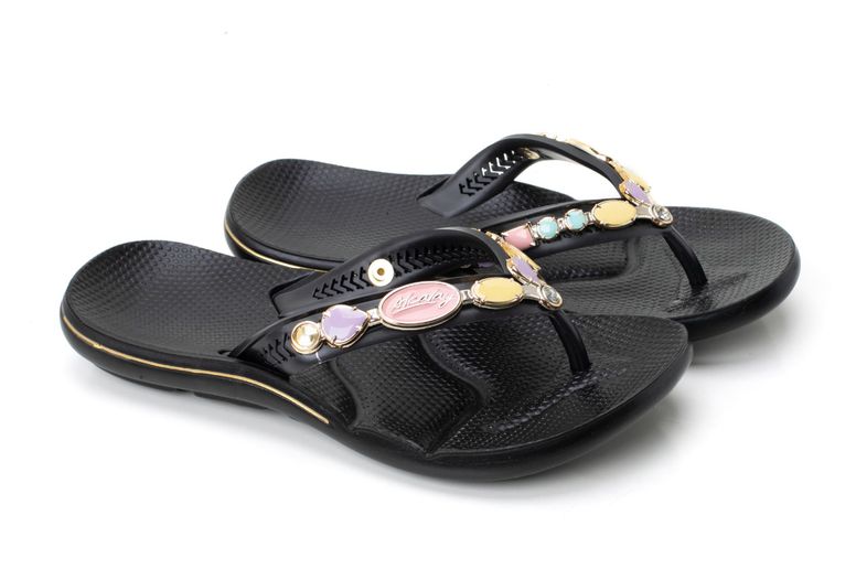 Chinelo Anatômico Alcalay Feminino de Resina - CH06 PRETO/TIRA PRETA C... - CALÇADOS ALCALAY