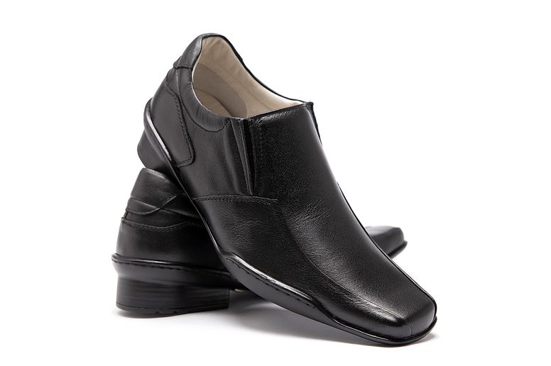 Sapato Social Preto Liso Bico Fino Alcalay - 9052 Preto - CALÇADOS ALCALAY