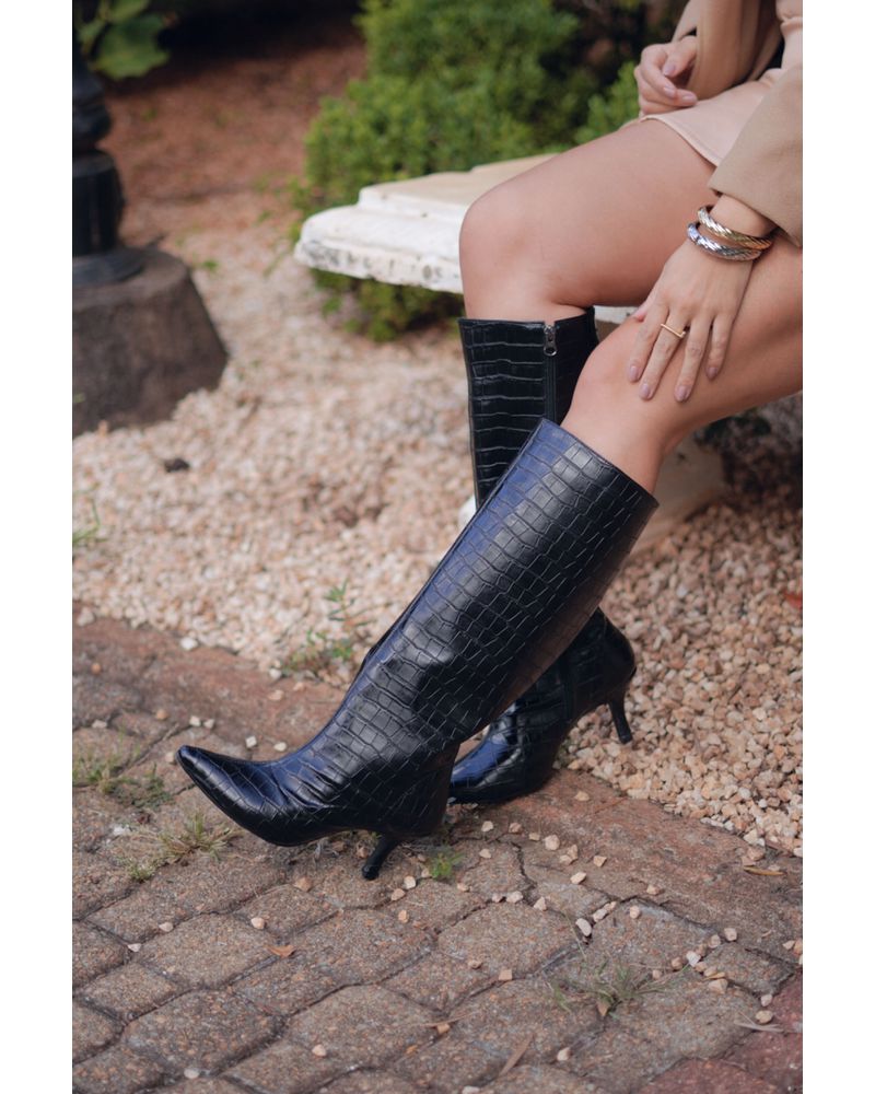 SUZY - BOTA CROCO PRETA - FLUÍDA