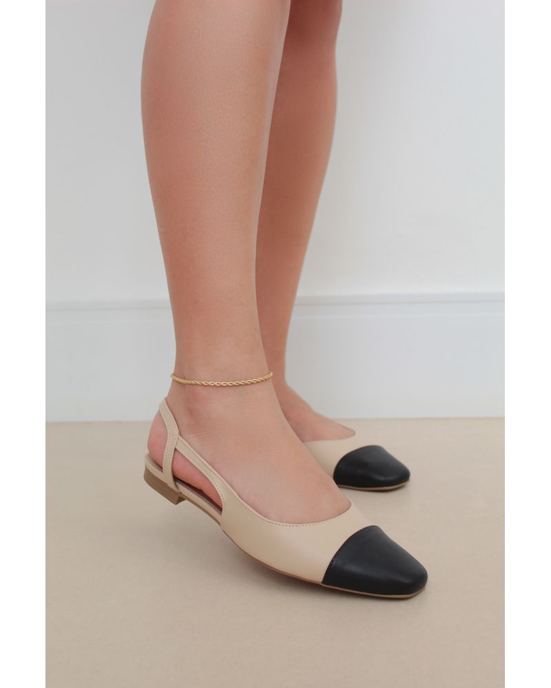 SAPATILHA BICOLOR NUDE COM PRETO LUCY - FLUÍDA