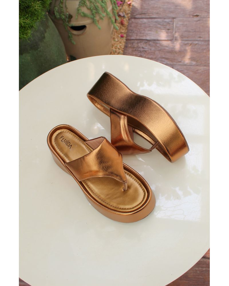 IBIZA - TAMANCO PLATAFORMA BRONZE - FLUÍDA