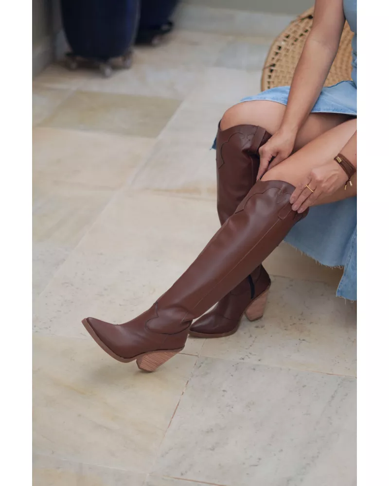 MYA - BOTA WESTERN MARROM - FLUÍDA