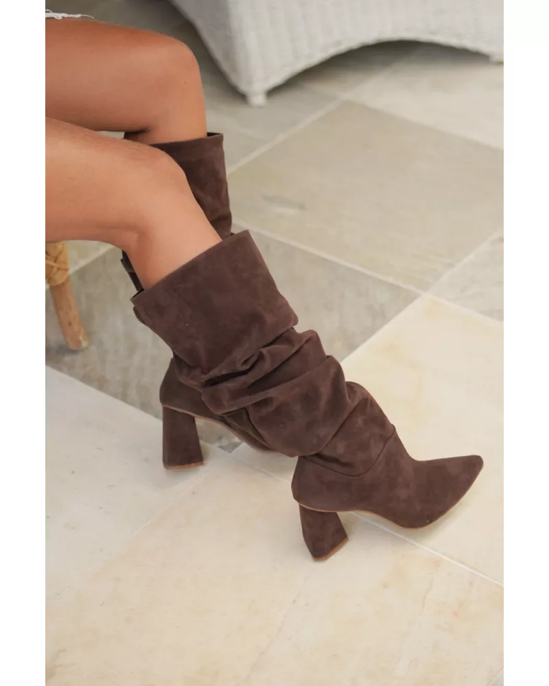 LANA - BOTA SLOUCH CAMURÇA MARROM CAFÉ - FLUÍDA