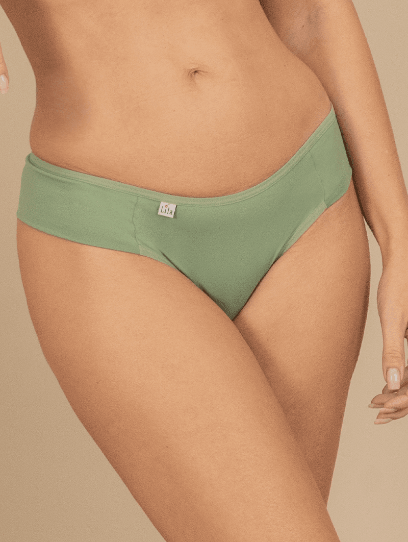 Calcinha Microfibra Lateral Tecido Duplo 0989 - VERDE ALECRIM - LILA LINGERIE