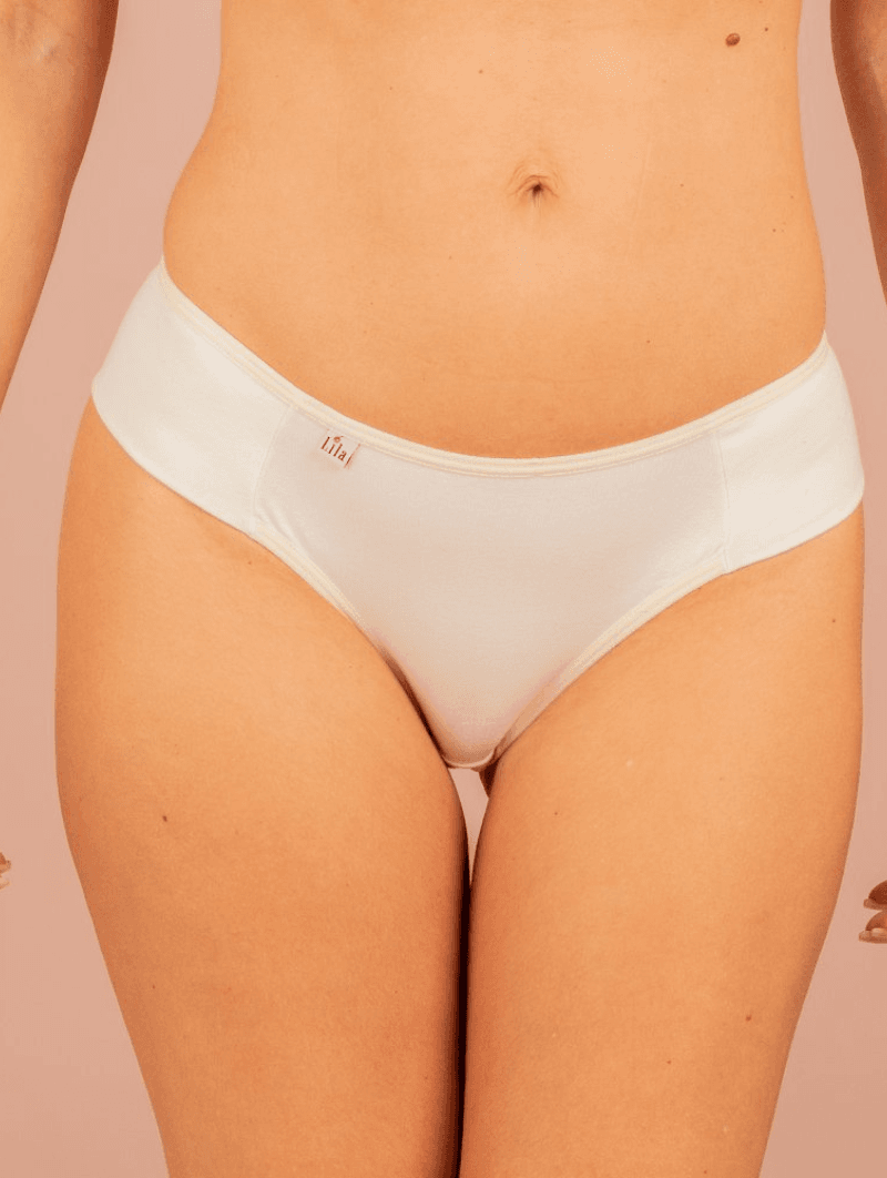 Calcinha em Algodão Lateral Tecido Duplo 0010 - MARFIM - LILA LINGERIE