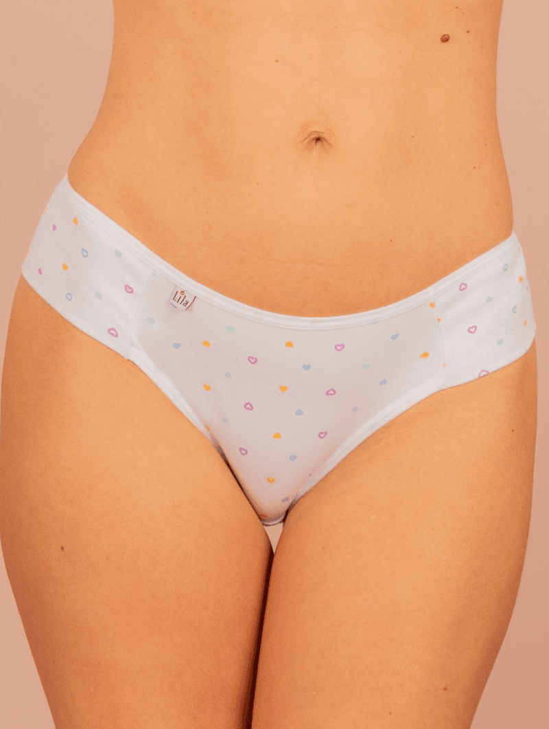 Calcinha em Algodão Lateral Tecido Duplo 0010 - ESTAMPADO - LILA LINGERIE