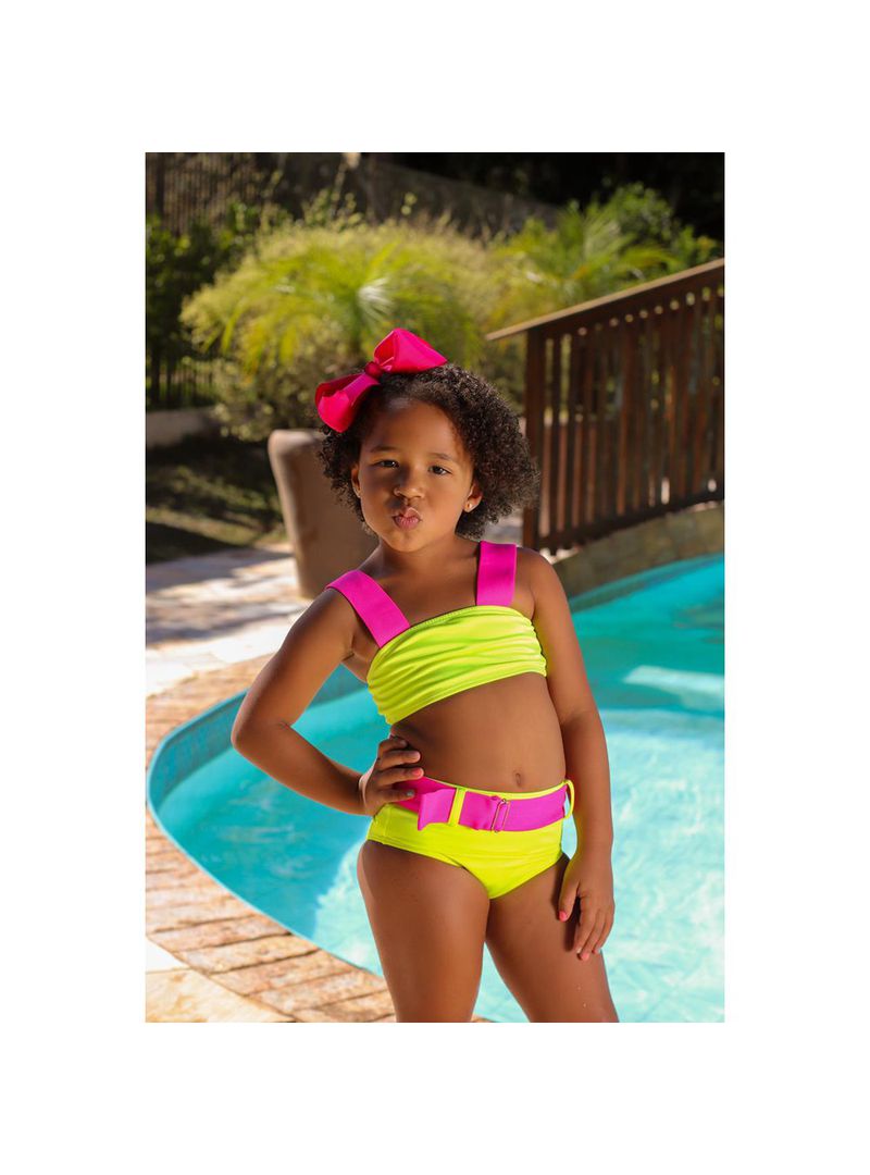 Biquíni Infantil Sereia Ibiza Hotpant - Amarelo - ... - Sereia de Noronha