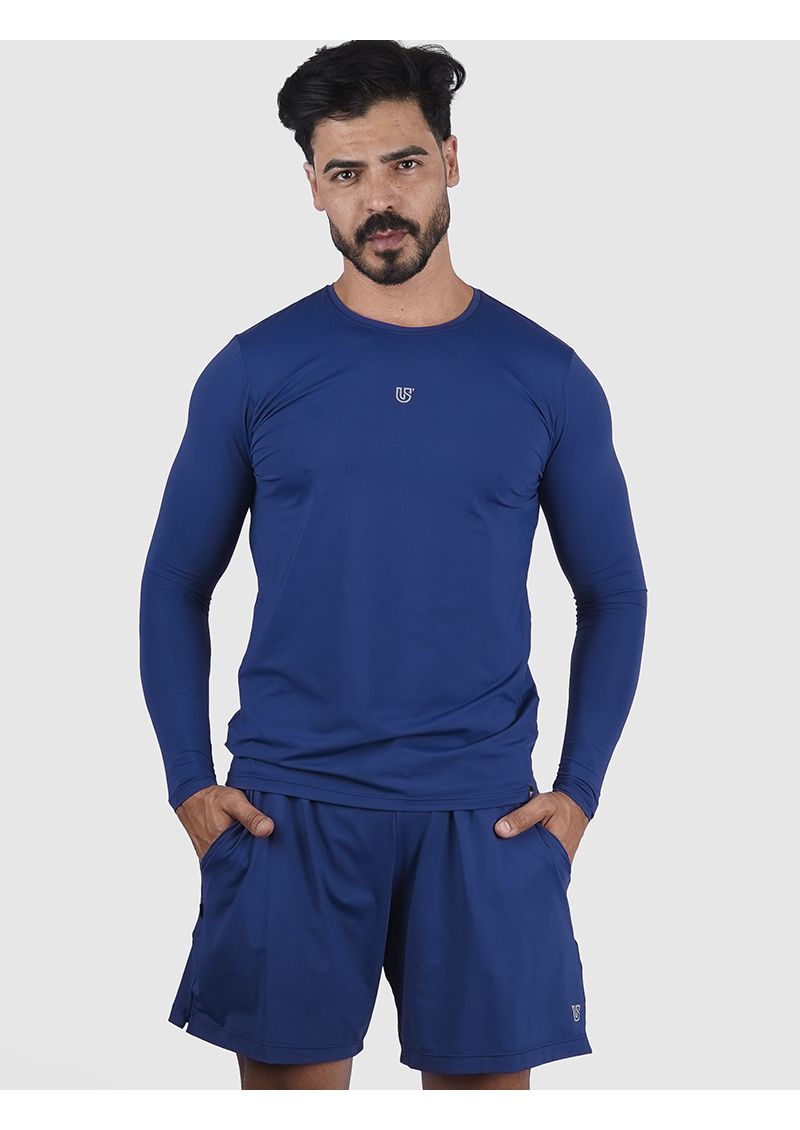 Camiseta Basic Usup Azul Navy Poliamida Uv 50+ Manga Longa 